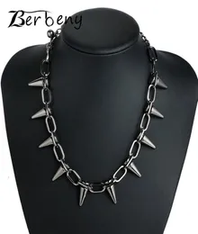 Perçinler CBB Malzeme Chokers Punk Goth El Yapımı Suçlama Kolye Gümüş Spike Perçin Kolye Emo Rock Gotik Chocker5023445