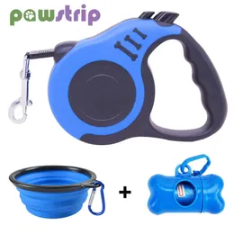 Dog Collars Leashes Retractable Dog Leash Dog Waste Bag Dispenser and Bags Dog Bowl Heavy Duty Walking Leash For Dogs Pet Puppy Leash /5m 231212