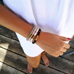 Bracelet ethnique en argile polymère fait à la main, 6mm, pour femmes et hommes, perles bohème réglables, Bracelet à breloques, accessoire de plage pour Couple, 252g