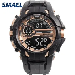 Digital Watch Men Sport Watches Waterproof SMAEL Relogio Montre THOCK Black Gold Big Clock Men Automatic 1610 Men Wtach Military279H