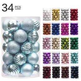 34 Uds bolas de Navidad decoraciones para árboles de Navidad adornos de Navidad 4CM bola de decoración navideña regalos de Año Nuevo 253z