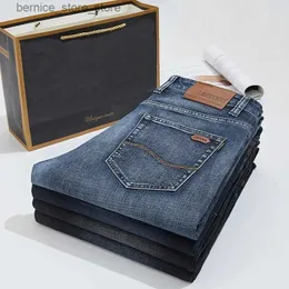 Mäns jeans 2024 Nya jeans män klassisk jean hög kvalitet rak ben manliga casual byxor plus storlek 28-40 bomull denim byxor ropa hombre q231213