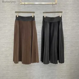 Skirts 2023 Autumn and Winter New Women's High Quality Imported Customized Leather Heavy Duty Pleated Long Skirt WL-211233830L231212