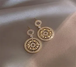 Métal rétro disque lumière luxe haut de gamme boucles d'oreilles femme net rouge tempérament boucles d'oreilles argent aiguille 2020 nouveau tide1764218