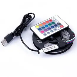 5V USB LED 스트립 라이트 1m 2m 3m 4m 5m 따뜻한 흰색 RGB 2835 TV 배경 조명 Decoracion Fairly Lights 3 Key Control3085