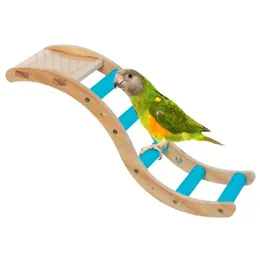 その他の鳥の供給Budgerigar Toys Climing Rope Ladder Parrot Wooden Grinding Claw Peony Swing Cage Accessories 231211