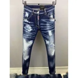 2022 nuovi uomini jeans foro azzurro grigio scuro Italia marca uomo pantaloni lunghi pantaloni streetwear denim skinny slim dritto biker Jean per D2 Top canadese