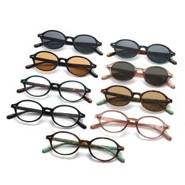 Retro Oval sunglasses Y2K personality small frame pure tortoise shell sunglasses women cross-border anti-blue light glasses PF