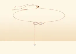 Collana con nappa amore eterno intarsiato con diamanti di alta qualità Collana con ciondolo in cristallo elemento rovski femminile Temperamento elegante5203603