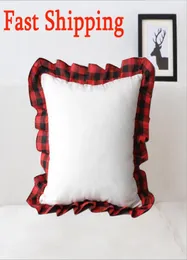 Funda de almohada en blanco con sublimación, celosía roja, impresión por transferencia de calor, funda de cojín, funda de almohada para sofá, decoración del hogar 8985858