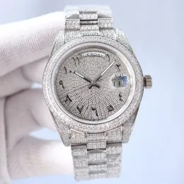 Klasik Diamond Watch Erkek Tasarımcı İzler Otomatik Mekanik Hareket 41mm Gümüş Kayış Paslanmaz Çelik Safir Su Geçirmez Kol saati