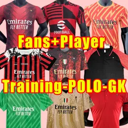 Ibrahimovic 23 24 Koszulki piłkarskie Giroud R. Leao Bennacer Kessie Romagnoli Calhanoglu Tonali Rebic 2023 2024 MAILLOT FANS Gracz bramkarz Polo Milan