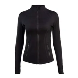 Lu Yogas kurtka Kobiety stroje jogi definiuj płaszcz treningowy Fiess kurtki sport Sport Szybki suchy aktywny odzież Top Solid Zip Up Bluza Kurtka Kurtka Qing