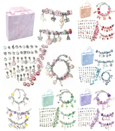 Braccialetti con ciondoli Kit bracciale per donna Accessori per la creazione di gioielli fai da te Set di ciondoli in metallo Perline macroporose fatte a mano per bambini Trend Hand 4444462