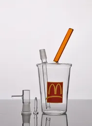 Clear McDonald Cup z Downstem Hookahs Glass Water Rure Pig z 14 mm złącza i paznokcie3204157
