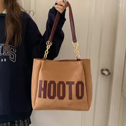 Sacos de noite Sacola de lona de estudantes de um ombro de grande capacidade para classe feminina diária moda commuter bolsa