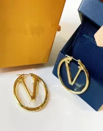 Pendientes de aro de oro de 4 cm de lujo para dama, mujer, niñas orrosas, aretes, conjunto de joyería de diseñador, pendiente, regalo del día de San Valentín039s, engagementm5237435