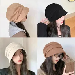 Berets moda chapéus mulheres veludo quente outono e inverno casual pescador chapéu respirável aba larga lã à prova de frio senhoras bonés