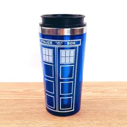 Кофейная чашка Doctor Dr Who Tardis из нержавеющей стали, внутренняя кружка-термос, термокружка, термокружка, 450 мл, качество 201109290W