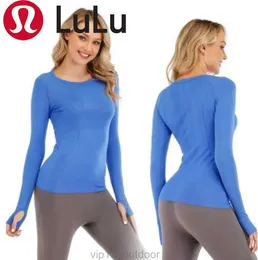 ヨガの服lu008ヨガlu女性服を着る迅速なテクノロジーレディーススポーツTシャツ長袖Tシャツ水分