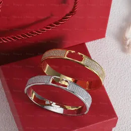 Shiny Diamond Bilezikler Bangles Takı Tasarımcısı Altın Kaplama Bilezikler Charm Rhinestone Bilezikler Sevgililer Günü Hediyeleri