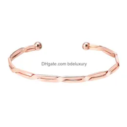 Bangle Bangle Charme Torção Pulseiras Bangles Simples Twisted Open Cuff para Mulheres Moda Pulseira Mão Jóias Acessórios Drop Delive DHR6B