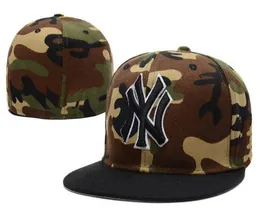 2020 Top Quality Fashion Fan039s Popular New York NY Camo Flat Fitted Caps Men039s Sport All Team Baseball Full Closed Desig5854454