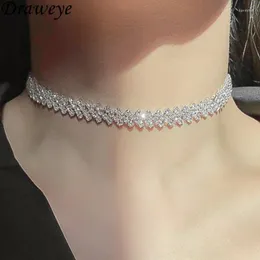 Choker Draweye Strass Bankett Halsketten Für Frauen Koreanische Mode Exquisite Elegante Schmuck Colliers Luxus Collares Para Mujer