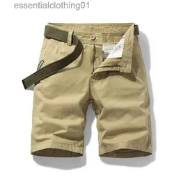 Herren Shorts 2023 Sommershorts Männer 100% Baumwolle solide lässiges lässiges neue hochwertige Business -Sozial -Shorts Berdas losen Luxus Khaki Jogger L231212