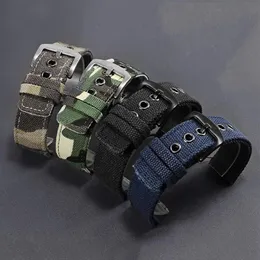 Cinturini per orologi PEIYI cinturino in nylon tela 18mm 20mm 22mm 24mm cinturino nero blu fibbia ad ardiglione per accessori sportivi da uomo342v