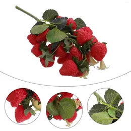 Dekoracja imprezy Symulacja jagodowe wystrój jesieni Raspberry owoce sztuczne fałszywe truskawki jesienne sztuczne truskawkowe sadzarki pianki czerwone