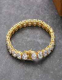 Alta qualidade banhado a ouro 8mm 78 polegadas grande cz tênis pulseiras correntes para homens mulheres hiphop jóias gift5758827