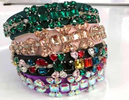 Barqoue Big Rhinestone Hairband Glass Sonte pannband för kvinnor flickor Hårtillbehör Y2203017013994