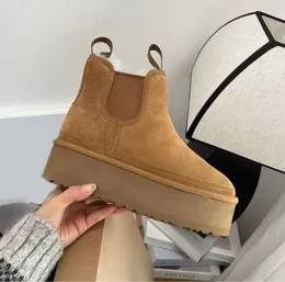 Austrália Neumel Plataforma Chelsea Botas Mulheres Sapatos Chestnut Black Chelsea Designer Flat Snow Boot Winter Comfprt Womens Bootie Putdoor Sneakers Uggods 688ess