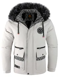 Männer Jacken 2023 Winter Gepolsterte Verdickte Mode Trend Mit Kapuze Baumwolle Jacke Outdoor Winddicht Einfarbig Einfache 231212
