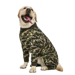 Hundkläder Miaododo kläder kamouflage pyjamas jumpsuit lätta dräkt onesies för medelstora stora hundar flicka pojke skjorta 231212