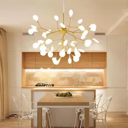 Modern LED Firefly Pendant Light Stylish Tree Branch Chandelier Lamp för Kitchen Living Children Room Loft Bedroom287o