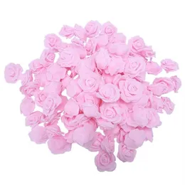 Ghirlande di fiori decorativi Alta qualità 100 pezzi Borsa 6 cm Schiuma Teste di rose Fiore artificiale Decorazione di nozze274U