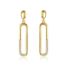 Nuovi orecchini pendenti con graffetta placcata oro 18 carati gioielli Europa moda donna micro set zircone s925 orecchini in argento per donne feste di matrimonio regali di San Valentino SPC