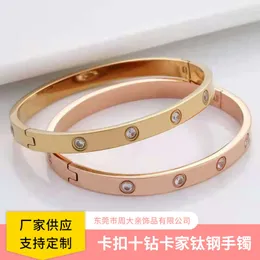 nail bracelet bangle Stainless steel buckle ten drill card titanium steel bracelet does not fade classic female hand jewelry net red design