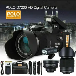 スポーツアクションビデオカメラPolo D7200 HDデジタルカメラ24xテレポワイドアンドルマイクロシングルリチウムバッテリー3レンズ231212