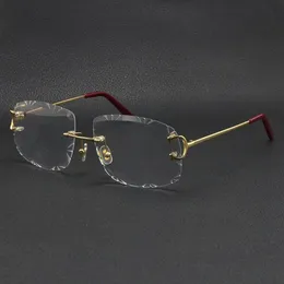 Vente entière sans monture T8200762 unisexe argent or métal cadre lunettes lunettes conduite lunettes C décoration lunettes cadres 2333
