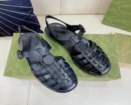 2022 new summer Jelly Sandals Designer Transparent Slippers Women Men Flat Slides Rubber Sole Flip Flops Sandal Lace Up Outdoor Sh8065948
