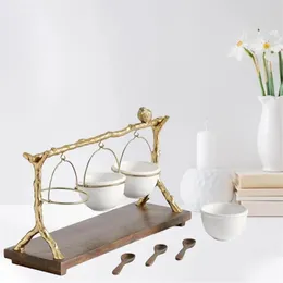 Geschirr Teller Wohnzimmer Home Gold Eiche Zweig Snack Schüssel Ständer Obstteller Teller kreativ modern getrockneter Korb Candy209D