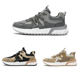 Scarpe da corsa piatte e traspiranti da uomo posteriori grigio kaki scarpe casual stringate comfort scarpe da ginnastica da uomo scarpe da ginnastica sportive