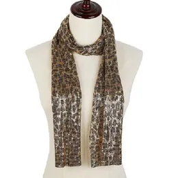 Ins nieuwe populaire modeontwerper glinsterende metalen pailletten luipaard sjaals 6 kleuren kledingaccessoires voor vrouwen girls282u