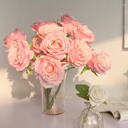Fiori decorativi Bouquet di rose Ornamenti floreali imitazione Finto mobile TV per interni Decorazioni per la casa