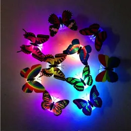 20st LED 3D Butterfly Wall Stickers Night Light Lamp Glowing Wall Decals Stickers House Decoration Home Party Desk Decor2098