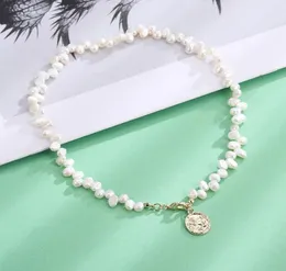 Dorado Vintage Natural Pearl Choker Chain Necklaces Gold Color Metal Pendants For Women Bohemian Wedding Party Jewelry Gift 2202123255907