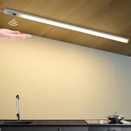 Lampada da cucina a LED intelligente alimentata con sensore a scansione manuale, retroilluminazione ad alta luminosità per armadi, cassetti, 30 40 50 Cm244y